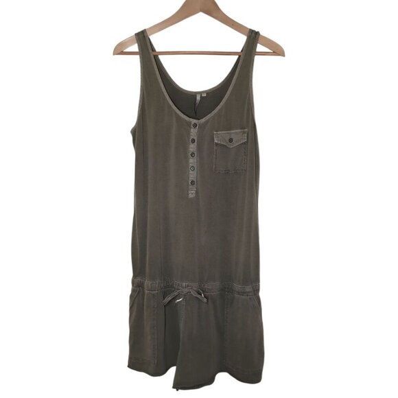 Michael Stars Sleeveless Romper Womens Medium Button Front 100% Cotton Comfy - Picture 1 of 10